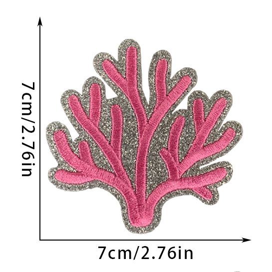 可爱海洋动物刺绣布贴装饰diy补丁贴螃蟹海星自粘免缝补丁贴