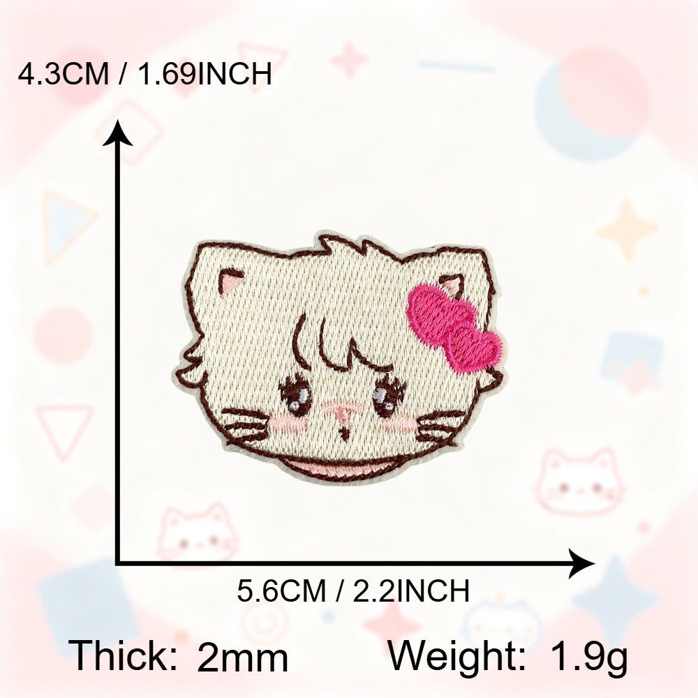 可爱Mikko猫咪刺绣布贴衣物装饰自粘妈咪书包iPad壳手账补丁贴