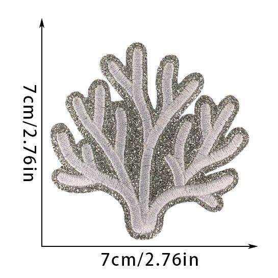 可爱海洋动物刺绣布贴装饰diy补丁贴螃蟹海星自粘免缝补丁贴